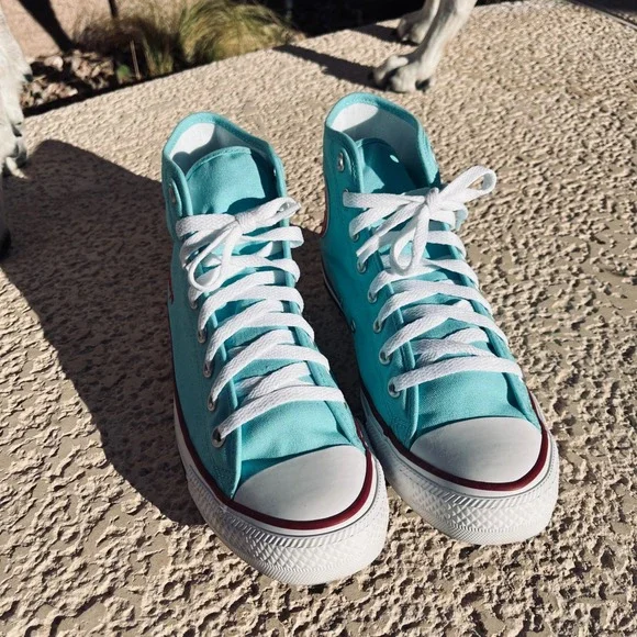 NWOB Converse Chuck Taylor All Star High Top Aqua Blue Personalized Women Size 9 - Picture 3 of 9